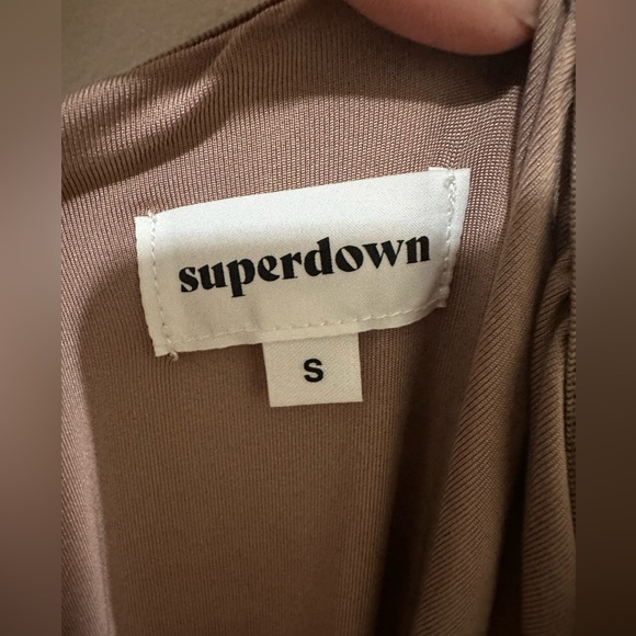 Revolve - nude strapless high slit dress. - Picture 3 of 3